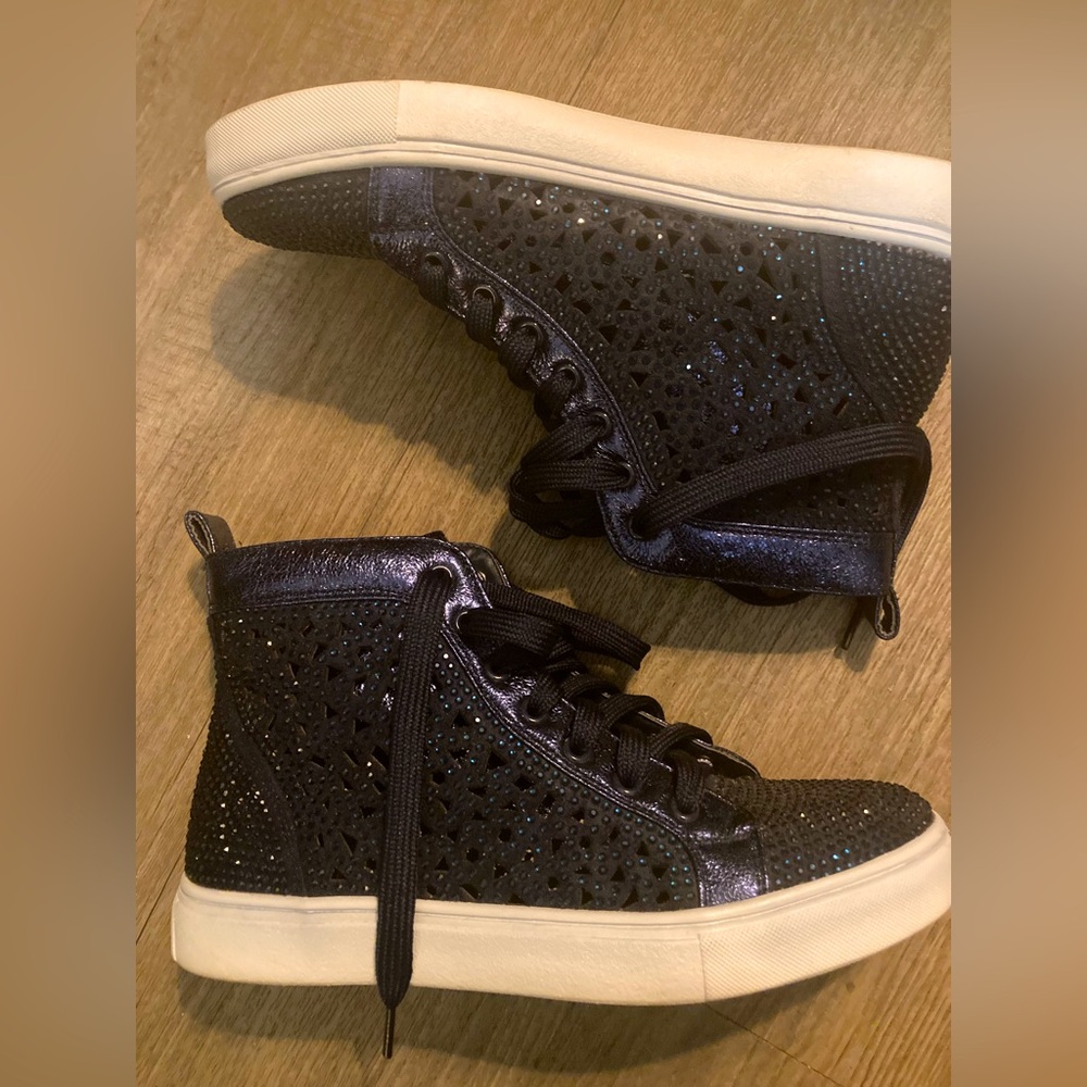 Rhinestone high top sneakers